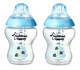 Tommee Tippee Closer to Nature 2x260ml Easi-Vent™ BPA free Decorative Feeding Bottles - Blue image number 1